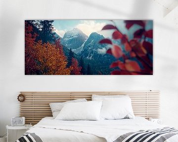 Bergen in herfstlicht - natuurbeeld van Poster Art Shop