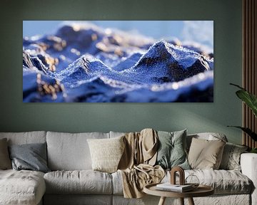 Berglandschap in de sneeuw - close-up van Poster Art Shop