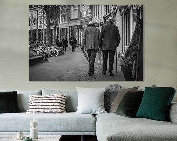Two men in centre of Gouda by Martijn de Bruijn
