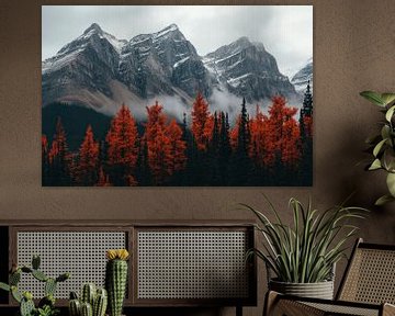 Berglandschap met herfstbos van Poster Art Shop
