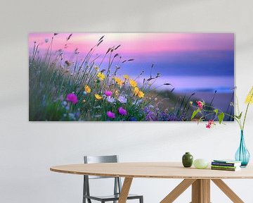 Blooming meadow in the evening light by Poster Art Shop