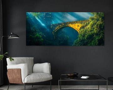 Brug in de jungle - Mystiek en groen van Poster Art Shop