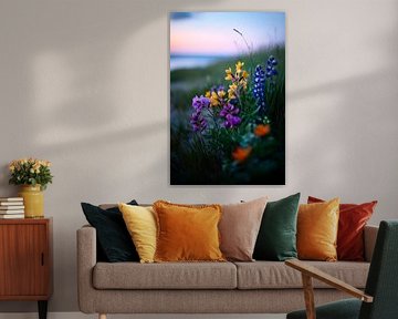 Colourful wildflowers in the evening light by Poster Art Shop