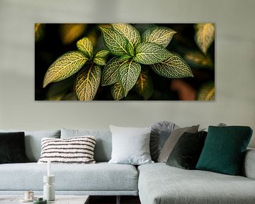 Grüne Blätter mit Muster – Nahaufnahme von Poster Art Shop