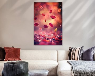 Herfstbladeren in vlucht van Poster Art Shop