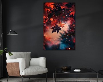 Feuilles d'automne aux couleurs chaudes sur Poster Art Shop