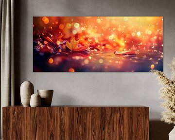 Autumn leaves in the water - magical by Poster Art Shop
