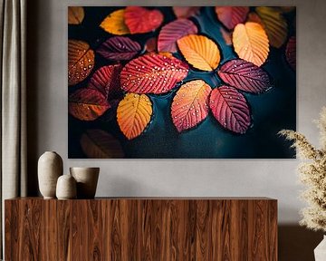 Autumn leaves in the water - play of colours by Poster Art Shop