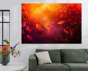 Herfstbladeren in het zonlicht van Poster Art Shop