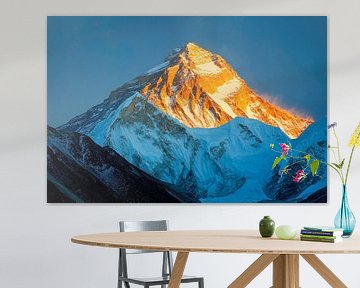 Himalaya toppen in het zonlicht van Poster Art Shop