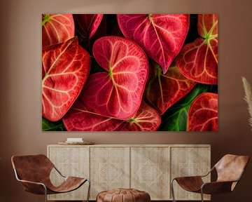 Herzblattpflanzen in bunten Farben von Poster Art Shop