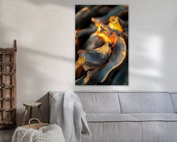 Wood texture with highlight - close-up by Poster Art Shop