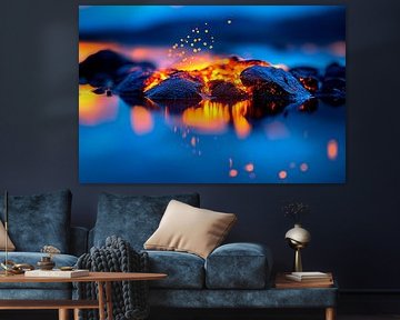 Lava flows on wet stones by Poster Art Shop