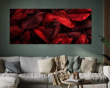 Red-black leaves - close-up by Poster Art Shop