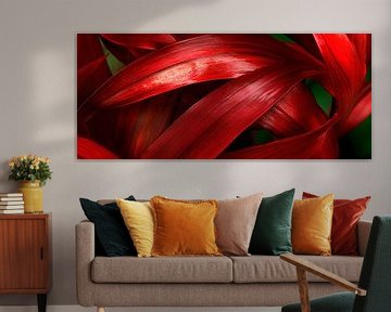 Feuilles rouges en close-up sur Poster Art Shop