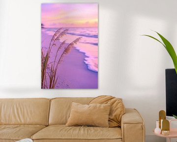 Beach grass in the evening light - Gentle and calm by Poster Art Shop