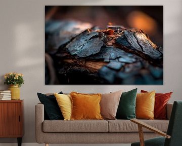 Burnt wood - close-up by Poster Art Shop