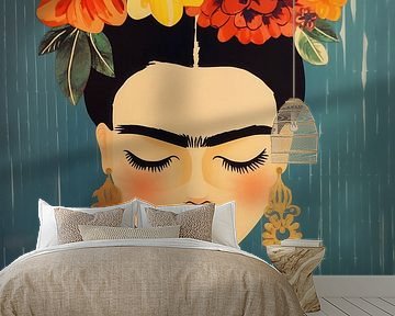 Ontspannen Frida met bloemen van Frank Daske | Foto & Design