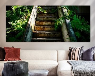 Dilapidated staircase in the countryside by Poster Art Shop