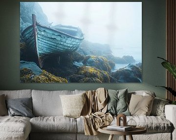 Abandoned boat in the fog - Mystical by Poster Art Shop