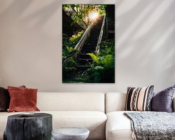 Abandoned staircase in the jungle light by Poster Art Shop