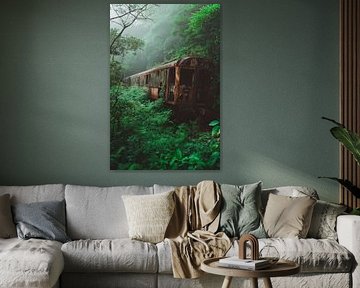 Verlaten trein in de jungle - Mystiek van Poster Art Shop