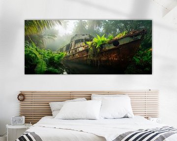 Verloren schip in de jungle - Duik erin van Poster Art Shop