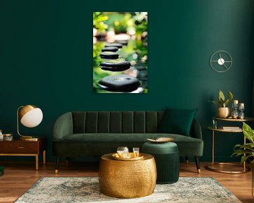 Waterdruppels en stenen - natuurlijke harmonie van Poster Art Shop