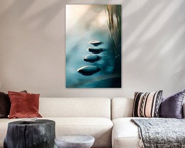 Water droplets on stone surface by Poster Art Shop
