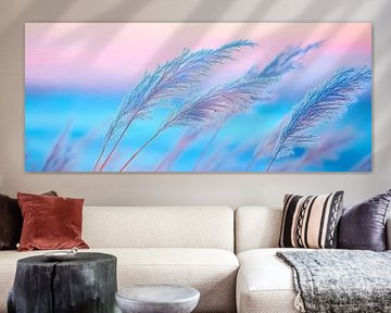 Delicate pampas grasses in the evening light by Poster Art Shop