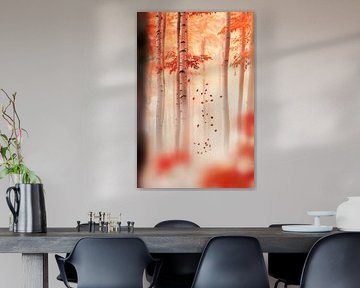 Autumn forest with fog by Poster Art Shop