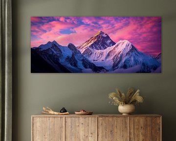 Berglandschap bij zonsondergang van Poster Art Shop