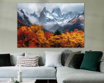 Berglandschap in herfstlicht van Poster Art Shop