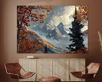 Berglandschap in herfstlicht van Poster Art Shop