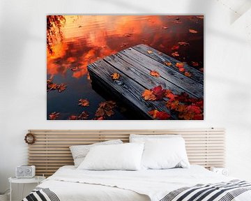 Autumnal jetty by the water by Poster Art Shop