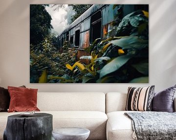 Abandoned train in the jungle - Nature by Poster Art Shop