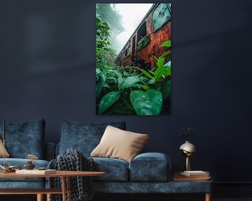 Verlaten trein in de jungle - Mystiek van Poster Art Shop