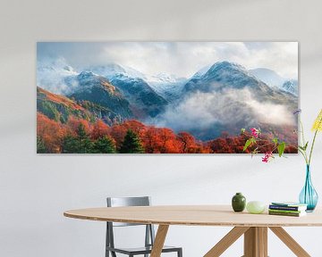 Autumnal mountain landscape with clouds by Poster Art Shop