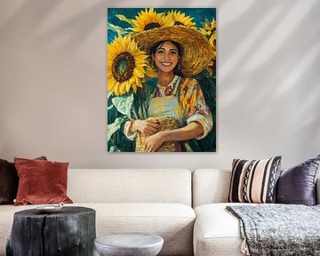 Vrolijke Zonnebloemen van Gypsy Galleria