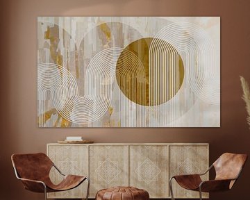 Scandinavië Abstraction Goud Crème van Mad Dog Art