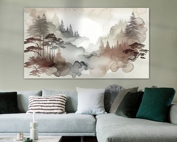 Japan Mountains - Modern Nature Expressionist by FRESH Fine Art