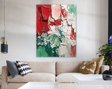 Abstracte kleurlagen in rood en groen