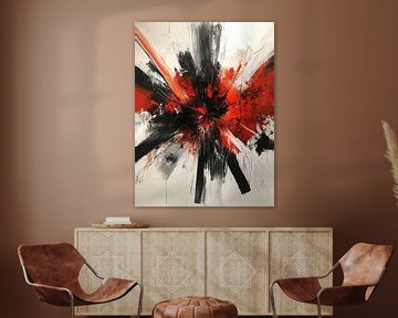 Black and red explosion on white by artefacti