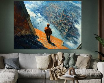 Uitzicht | Stairway Perspective van Abstract Schilderij