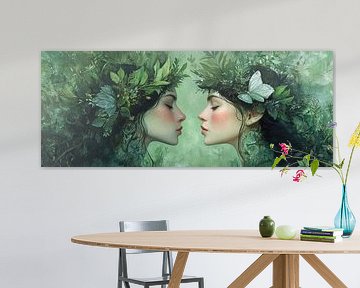 Natuur Vrouwen | Gezichten omhuld door Groen van I ❤ Bloemen