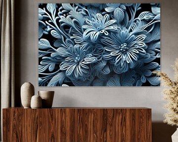 Droombloemen in grijs en wit van Rein Bijlsma Art