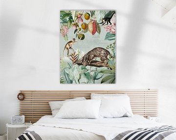 Exotisch junglelandschap met wilde Afrikaanse dieren 1 van Floral Abstractions