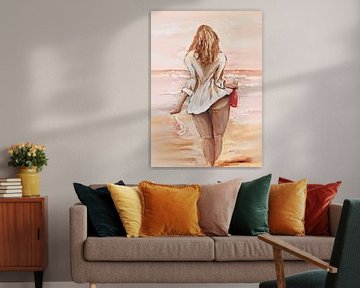 Strand Zee en Wijn van Krista Kitsz Art