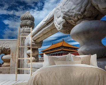 Schöne Aussicht auf die kaiserliche Verbotene Stadt (Palastmuseum) in Peking - China von Chi