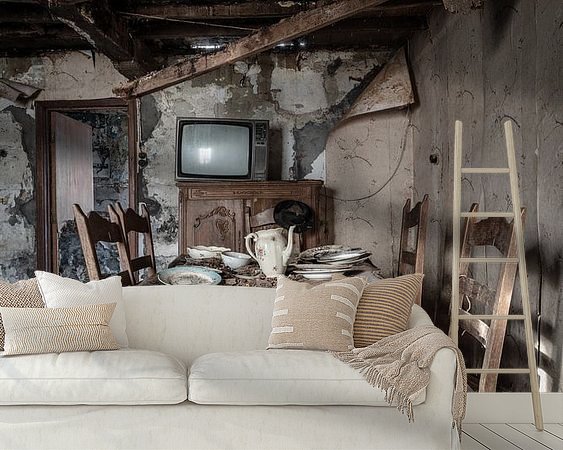 Voorbeeld van het werk in een kamer